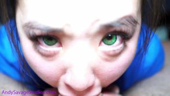 Green Eyes ASIAN NURSE deepthroat POV blowjob for her patient! Andy Savage